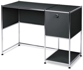 Kovový písací stôl »CN3« s výklopnými dvierkami, čierny