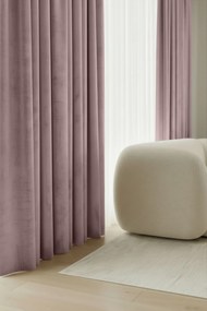 Velúrový záves SOFT VELVET púdrový na riasiacu pásku Rozmer: 140x270 cm