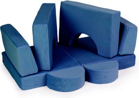 DIY modulárne detské kreslo 8 mäkkých skladacích vankúšov - modré ECOTOYS