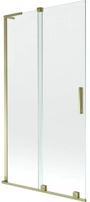Mexen Velar L, 2-krídlová posuvná vaňová zástena 100 x 150 cm, 8mm číre sklo, zlatý lesklý profil, 896-100-003-01-50