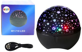 Lean Toys Hviezdny projektor a reproduktor 2v1 - čierny