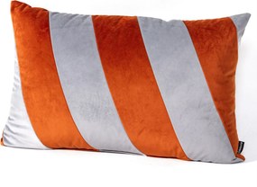 Patchwork obdĺžnikový vankúš sivý medený