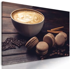 Obraz cappuccino s makrónkami