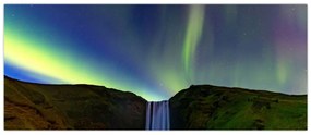 Obraz - Polárna žiara na Islande (120x50 cm)