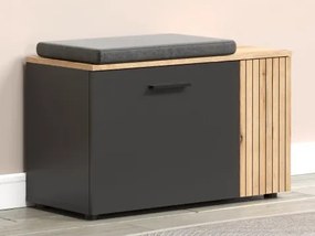 Predsieňová lavica na topánky Esteban, antracit/dub evoke%