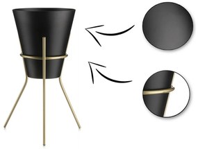 Kvetináč na stojane LOFT 24 cm čierny