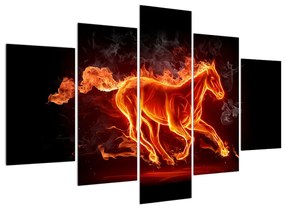 Obraz koňa v ohni (150x105 cm)