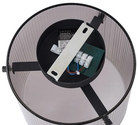 Art Deco stropné svietidlo čierne s dymovým sklom - Laura