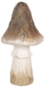 Béžovo-hnědá keramická dekorace houba Houba - Ø 12*22 cm