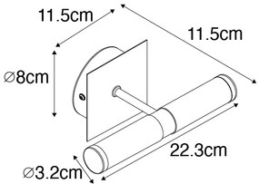 Moderná nástenná lampa do kúpeľne čierna IP44 2-svetlo - Bath