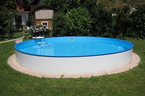 Bazén Planet Pool oceľový 3,5 x 0,9 m Biela/Modrá + skimmer
