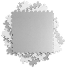 Ricokids Penová podložka na puzzle biela a sivá 60 x 60 cm 9 ks.