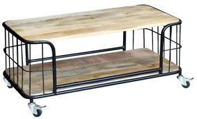 Konferenčný stolík z masívneho mangového dreva, 100x50x35cm