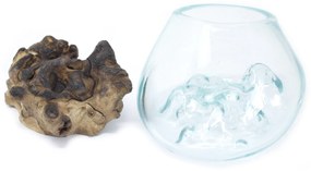 Roztavené sklo na dreve - Malá misa