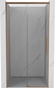 Mexen Rox, posuvné sprchové dvere 130 cm, 8mm číre sklo, medený matný profil, 8C2-130-000-65-00