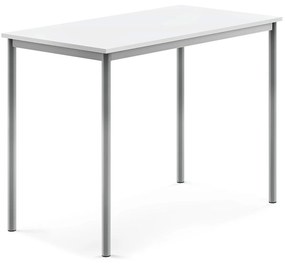 Stôl SONITUS, 1200x700x900 mm, HPL - biela, strieborná