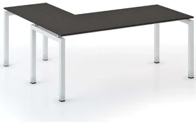 Rohový kancelársky stôl PRIMO SQUARE, 180x180 cm, wenge