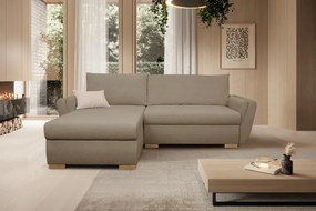 Rohová sedačka Helvetius, svetlo hnedá látka