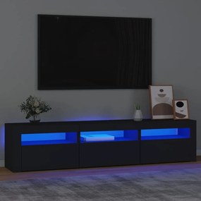 TV skrinka s LED svetlami čierna 180x35x40 cm