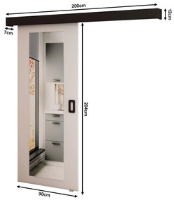 Posuvné dvere 90 cm Bethany II (biela matná + čierna matná). Vlastná spoľahlivá doprava až k Vám domov. 1043489