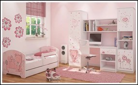 Detská stena do izby - ružový medveď
