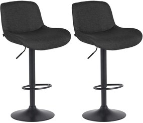 2x Barová stolička Solon - látka, čierny rám - čiena