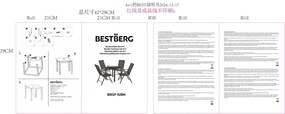Záhradný jedálenský set 4+1 BestBerg BBGF-62BK / čierna