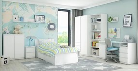 Posteľ so zásuvkami Carlos 90x200, biela