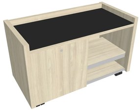 Mobilný kontajner Verno 100 x 50 cm so sklom, ľavý, agát / čierna