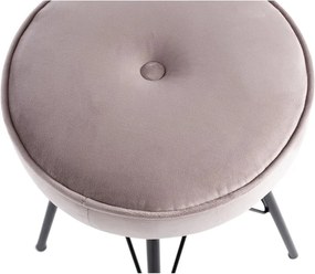 Ružová barová stolička so zamatovým poťahom WOOOD, výška 53 cm