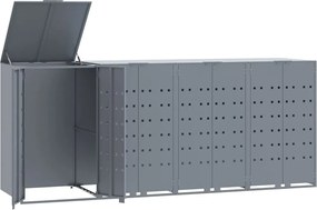 vidaXL Úložisko na 4 košov na kolieskach sivé 276x79x117 cm oceľ