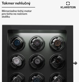 Klarstein Verdon 9, naťahovač hodiniek, na 9 hodiniek, 3 režimy, 5 rýchlostí, LED, diaľkové ovládanie