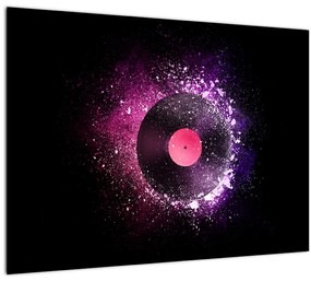 Obraz - Vinylová doska v ružovo-fialových (70x50 cm)