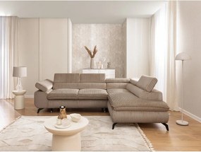 Hnedá menčestrová rohová pohovka (pravý roh/do L) Marbeya – Ropez