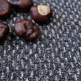 Timzo, Metrážny koberec Rubin 2128 antra, na mieru, šíře 4m, šedá, ab (mriežka), chodba / predsieň