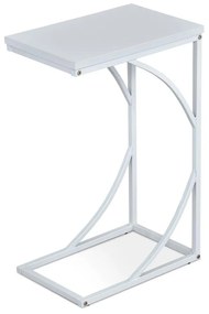 Autronic -  Prístavný stolík 27x41x63 cm, doska biele lamino, kovové nohy, biely mat