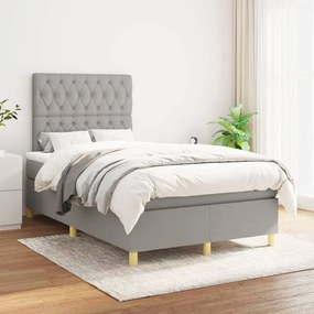 Boxspring posteľ s matracom bledosivá 120x200 cm látka 3142561