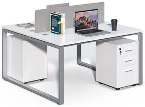 Kancelárska zostava 2 osoby Houseland Prime Max 01 140 cm biela