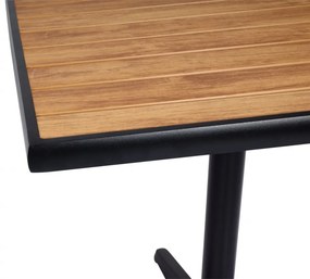 Záhradný stôl HWC-J95, hliník vzhľad dreva - čierna, teak hnedá