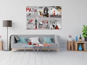 Obraz - Banksy Collage (6 Parts) Veľkosť: 120x80, Verzia: Premium Print