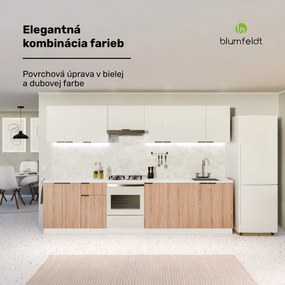 Blumfeldt WoodVista vysoká skrinka, Soft-Close, hliníkové rukoväte, udržateľné materiály