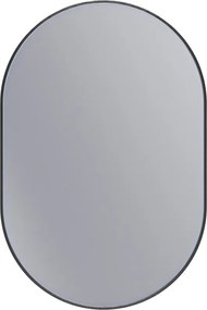 Erga Oval, oválne zrkadlo 60x90cm, čierny rám, ERG-V01-OVAL-6090-BK