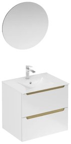 Kúpeľňová zostava s umývadlom vrátane umývadlovej batérie, vtoku a sifónu Naturel Stilla biela lesk KSETSTILLA025