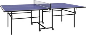 TABUĽA NA STOLNÝ TENIS SPORTNOW, skladacia štvrtková tabuľa so súpravou, 2 pálky, 3 loptičky, vonkajší a vnútorný oceľový model, modrá, 274 x 152,5 x