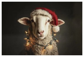 Obraz vianočná ovca so svetielkami
