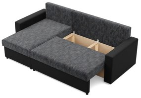 Rohová rozkladacia sedacia súprava LUNA Sivá/čierna I