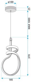Toolight Toolight, LED závesné svietidlo, 24W, 4000K, G071-CP, zlatá, OSW-08669