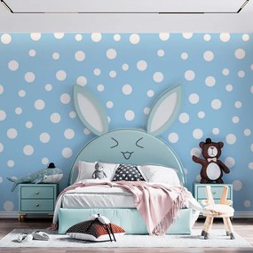 Sablio Tapeta Biele bodky na modrej - 208x125 cm