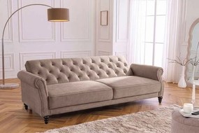 Dizajnová rozkladacia pohovka Scarlet 220 cm sivo-hnedý zamat
