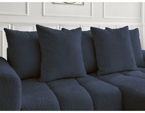 Modrá rozkladacia/s úložným priestorom rohová pohovka z textílie buklé (pravý roh/s leňoškou) Roxelane – Bobochic Paris